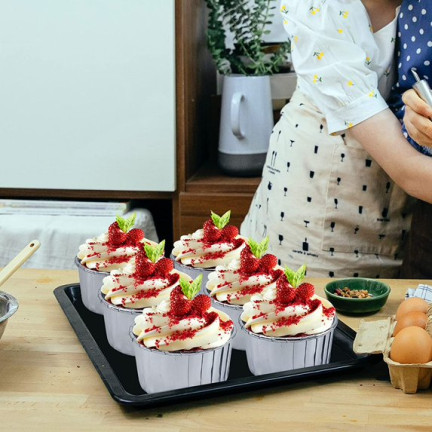 TG80292-3 PAPILOTKI DO MUFFINEK SREBRNE KUBECZKI FOREMKI NA BABECZKI FORMA 50SZT