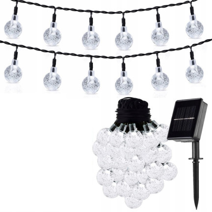 TG71398-2 Girlanda solarna, lampki solarne 20 led 5m, ogrodowa na balkon, sznur świetlny zimny