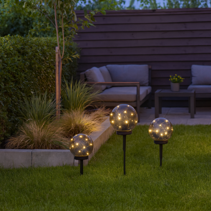 TG77659 LAMPY LED SOLAR 3SZT. WBIJANE KULE SŁUPEK ZESTAW LAMP SOLARNYCH CZUJNIK