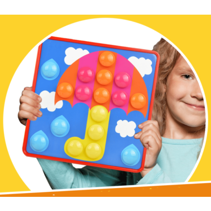 TG67283 UKŁADANKA GUZIKOWA MOZAIKA EDUKACYJNA GRZYBKI PUZZLE PINEZKI GRA MONTESSORI