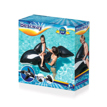 41009 MATERAC DMUCHANY ogromny do pływania ORKA PLAŻOWY uchwyty