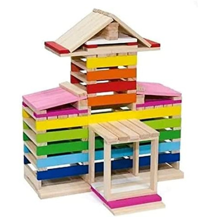 TG50049 KLOCKI DREWNIANE UKŁADANKA 150el edukacyjne