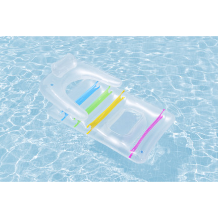43011 MATERAC DMUCHANY PLAŻOWY FOTEL Z OPARCIEM BESTWAY NA PLAŻĘ WAKACJE