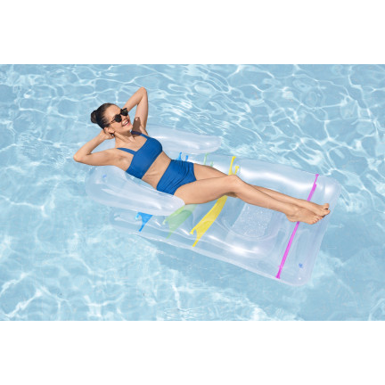 43011 MATERAC DMUCHANY PLAŻOWY FOTEL Z OPARCIEM BESTWAY NA PLAŻĘ WAKACJE