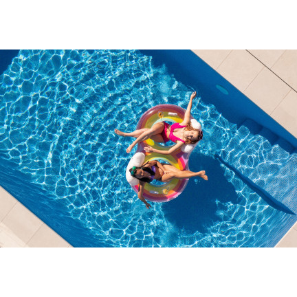 43648 DMUCHANE KOŁO PODWÓJNE DO PŁYWANIA TĘCZOWE PLAŻOWE 186X116CM BESTWAY