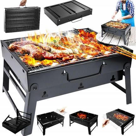 TG71421 Grill ogrodowy węglowy, przenośna składana walizka, gril turystyczny na kemping
