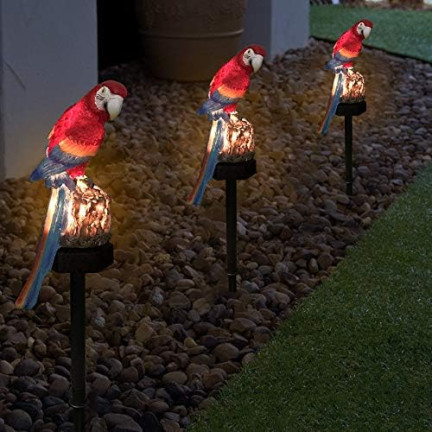 TG71280 LAMPA SOLARNA PAPUGA WBIJANA LAMPKA OGRODOWA LED CZUJNIK ZMIERZCHU SOLAR