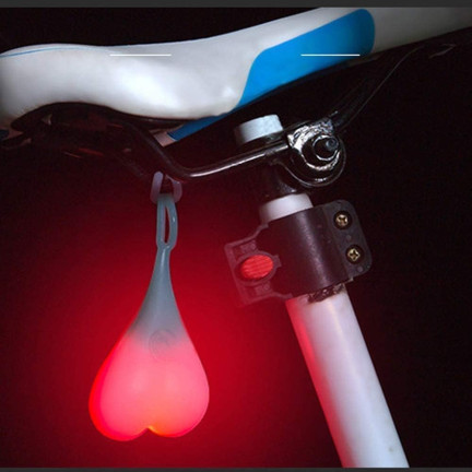 TG70275 Lampka rowerowa serce, jaja silikonowe Led, lampa tylna do roweru