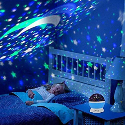 TG56632-3 LAMPKA NOCNA PROJEKTOR GWIAZD NIEBA OBROTOWA 360 NIEBIESKA