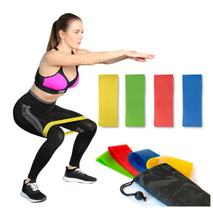 TG60274 GUMY 4 x TAŚMY DO ĆWICZEŃ FITNESS ZESTAW + pokrowiec