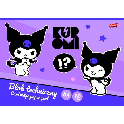 KUR7 BLOK TECHNICZNY KUROMI SANRIO A4 10 KARTEK OKŁADKA KREDOWANA 190G ST.MAJEWSKI