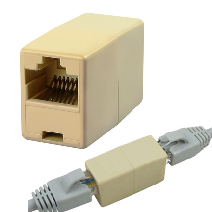 TV53 Łącznik kabli sieciowych, łącznik wtyku RJ45, adapter, 8P8C GOLD PLATED