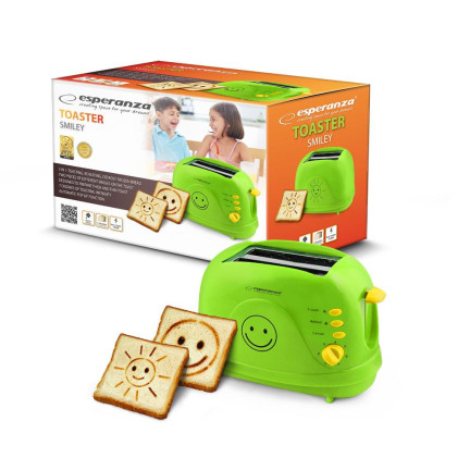 ES144Z TOSTER OPIEKACZ DO KANAPEK GRZANEK 750W DLA DZIECI SMILEY