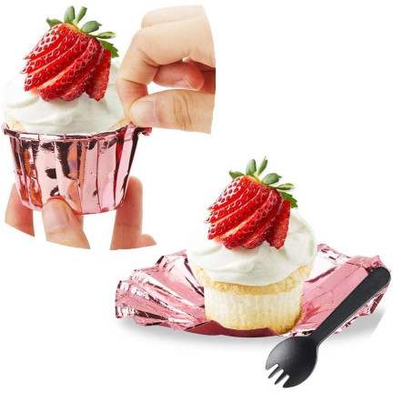 TG80292-4 PAPILOTKI DO MUFFINEK KUBECZKI FOREMKI NA BABECZKI 50szt. BŁYSZCZĄCE
