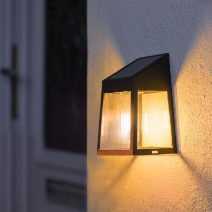 TG71390 Lampa solarna kinkiet, lampka ścienna, żarówka led 2szt., czujnik zmierzchu