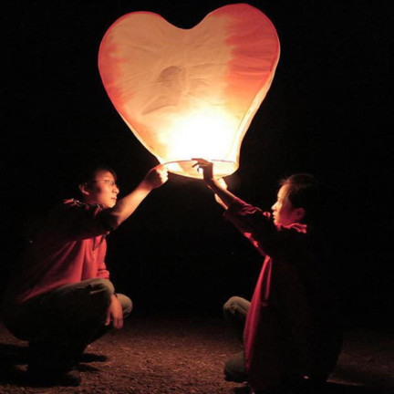 DD19 LAMPION SZCZĘŚCIA LAMPIONY latający SERCE ŚLUB WESELE