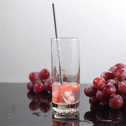 TG56226 SŁOMKI METALOWE ŁYŻECZKI łyżki DŁUGIE do KAWY I DRINKÓW LATTE DESERÓW