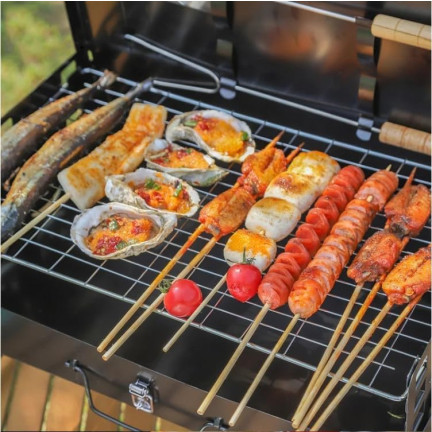 TG71414 GRILL ogrodowy TURYSTYCZNY PRZENOŚNY SKŁADANY WALIZKA KEMPINGOWY + akcesoria