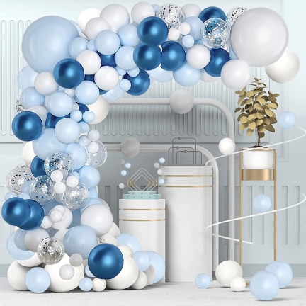 TG66238 DUŻA GIRLANDA BALONOWA BALONY NIEBIESKIE KONFETTI ZESTAW URODZINY BOY