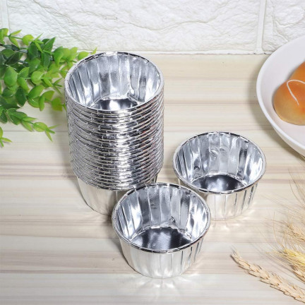 TG80292-3 PAPILOTKI DO MUFFINEK SREBRNE KUBECZKI FOREMKI NA BABECZKI FORMA 50SZT