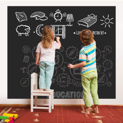 AP4 TABLICA KREDOWA SAMOPRZYLEPNA KREATYWNA 45x200CM+KREDA NAKLEJKA NA ŚCIANĘ