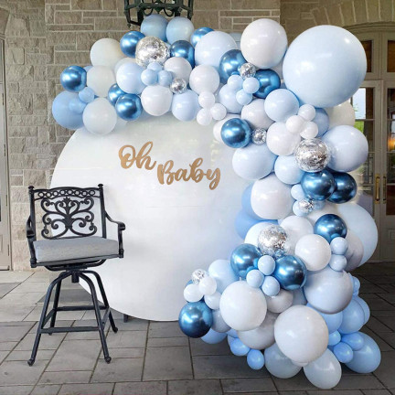 TG66238 DUŻA GIRLANDA BALONOWA BALONY NIEBIESKIE KONFETTI ZESTAW URODZINY BOY