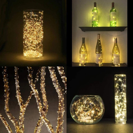 TG66263-2 LAMPKI CHOINKOWE na DRUCIKU 80 LED ŚWIATEŁKA MIKRO GIRLANDA CIEPŁY BIAŁY AA
