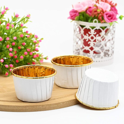 TG80292-5 PAPILOTKI DO MUFFINEK ZŁOTE KUBECZKI FOREMKI NA BABECZKI ZŁOTY 50szt