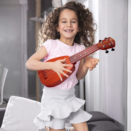 TG55528 PERKUSJA + GITARA ZESTAW MUZYCZNY UKULELE BĘBNÓW TALERZ PAŁECZKI DLA DZIECI