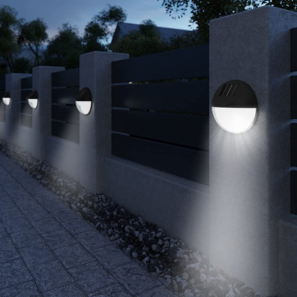 SOL0694 Lampka solarna ogrodowa, lampa czarna z plastiku, 11,3 x 11,3 x 4,5 CM