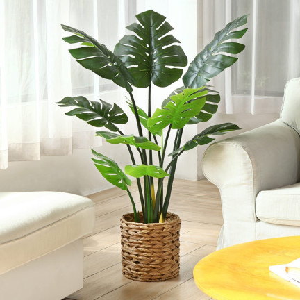 CV17651 MONSTERA SZTUCZNA W DONICZCE ROŚLINA JAK ŻYWA