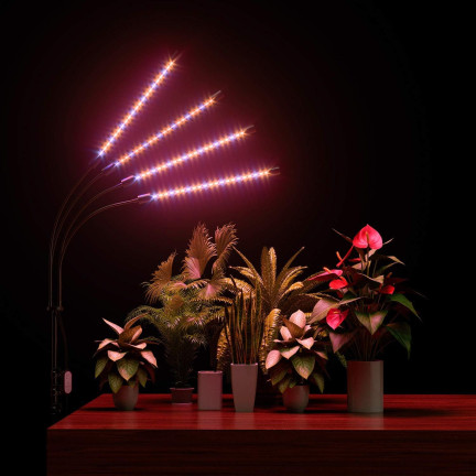 IM012 LAMPA DO WZROSTU ROŚLIN DOŚWIETLANIA DUŻA 4 PANELE PILOT TIMER STOJAK