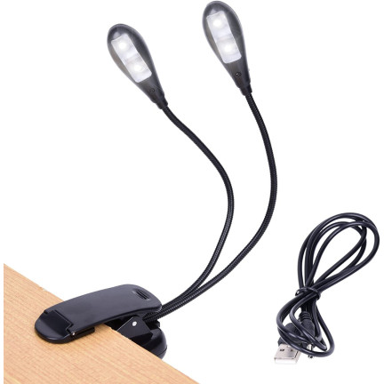 BB80 PODWÓJNA LAMPKA USB z KLIPSEM DO CZYTANIA PRACY