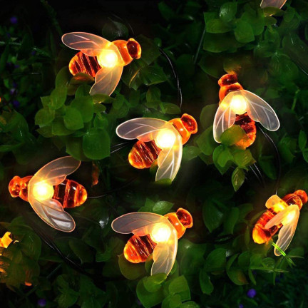 TG71285 GIRLANDA LAMPKI SOLARNE PSZCZOŁY ZESTAW LAMPEK 20 LED OGRODOWE PSZCZÓŁKI