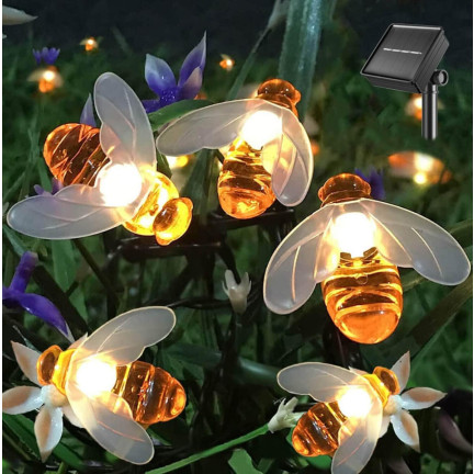 TG71285 GIRLANDA LAMPKI SOLARNE PSZCZOŁY ZESTAW LAMPEK 20 LED OGRODOWE PSZCZÓŁKI