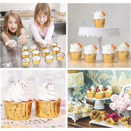 TG80292-1 PAPILOTKI DO MUFFINEK KUBECZKI FOREMKI NA BABECZKI GOLD 50SZT