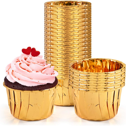 TG80292-1 PAPILOTKI DO MUFFINEK KUBECZKI FOREMKI NA BABECZKI GOLD 50SZT