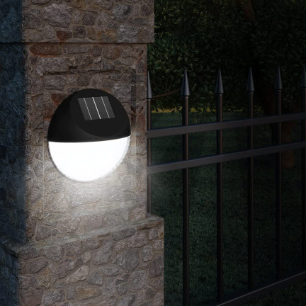 SOL0694 Lampka solarna ogrodowa, lampa czarna z plastiku, 11,3 x 11,3 x 4,5 CM