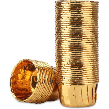 TG80292-1 PAPILOTKI DO MUFFINEK KUBECZKI FOREMKI NA BABECZKI GOLD 50SZT