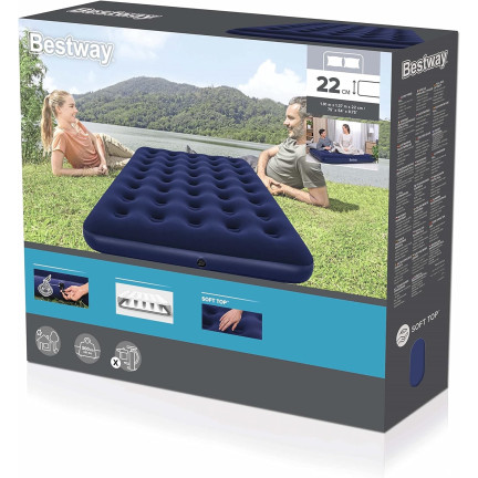 67002 Materac Dwuosobowy Turystyczny Welurowy Dmuchany BESTWAY