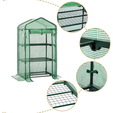 TUN5245 MINI SZKLARNIA REGAŁ BALKONOWY FOLIOWY 3 PÓŁKI XL