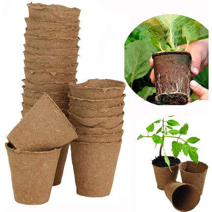 201277 Doniczki torfowe P6, biodegradowalne rozsadowe, sadzonki rozsady 6 cm 60 szt.