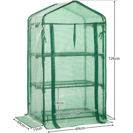 TUN5245 MINI SZKLARNIA REGAŁ BALKONOWY FOLIOWY 3 PÓŁKI XL