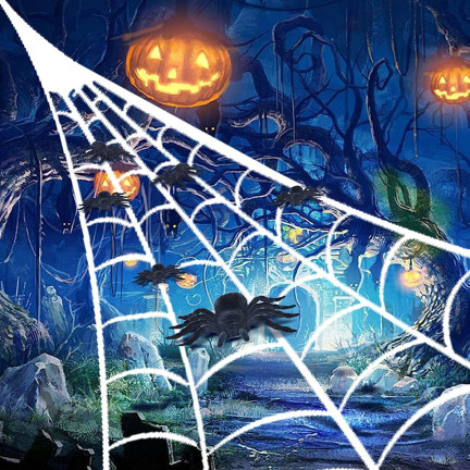 TG44534 PAJĄKI HALLOWEEN 4SZT DEKORACJA Z PAJĄKAMI DUŻE STRASZNE