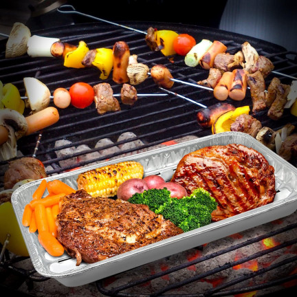 AMS0256 TACKI NA GRILL DO GRILLOWANIA SMAŻENIA ALUMINIOWE 5SZT. 18x11CM TACKA