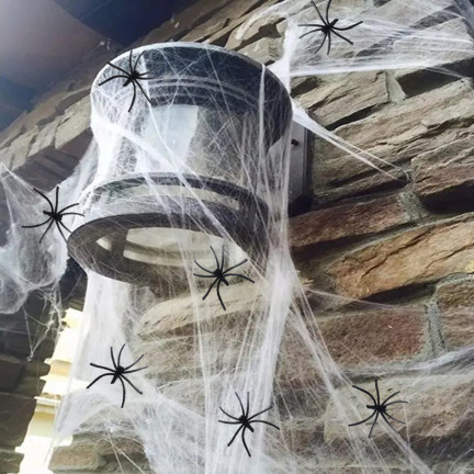 HL17 SZTUCZNA PAJĘCZYNA SIEĆ 4 PAJĄKI HALLOWEEN DEKORACJA