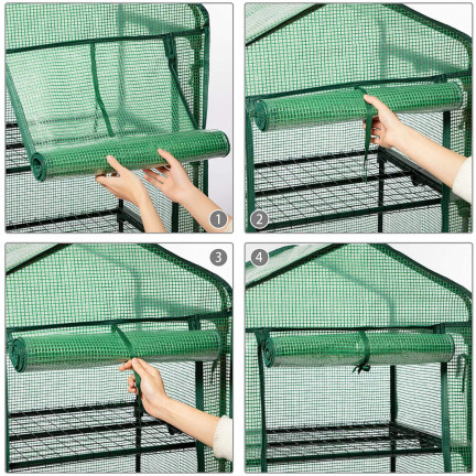 TUN5245 MINI SZKLARNIA REGAŁ BALKONOWY FOLIOWY 3 PÓŁKI XL