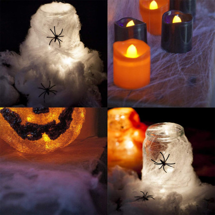 TG38901 PAJĘCZYNA Z PAJĄKAMI SIEĆ PAJĘCZA na HALLOWEEN PAJĄKI 2szt
