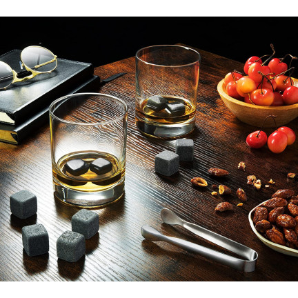 ER76 KAMIENIE LODOWE KAMIENNE KOSTKI WHISKY STONES KOSTKI LODU CHŁODZĄCE ETUI