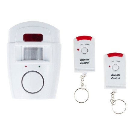AG77 MINI ALARM BEZPRZEWODOWY CZUJNIK RUCHU 2 PILOTY DO DOMU NA DZIAŁKĘ